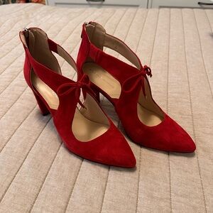 Adrienne Vittadini Red Suede Heels